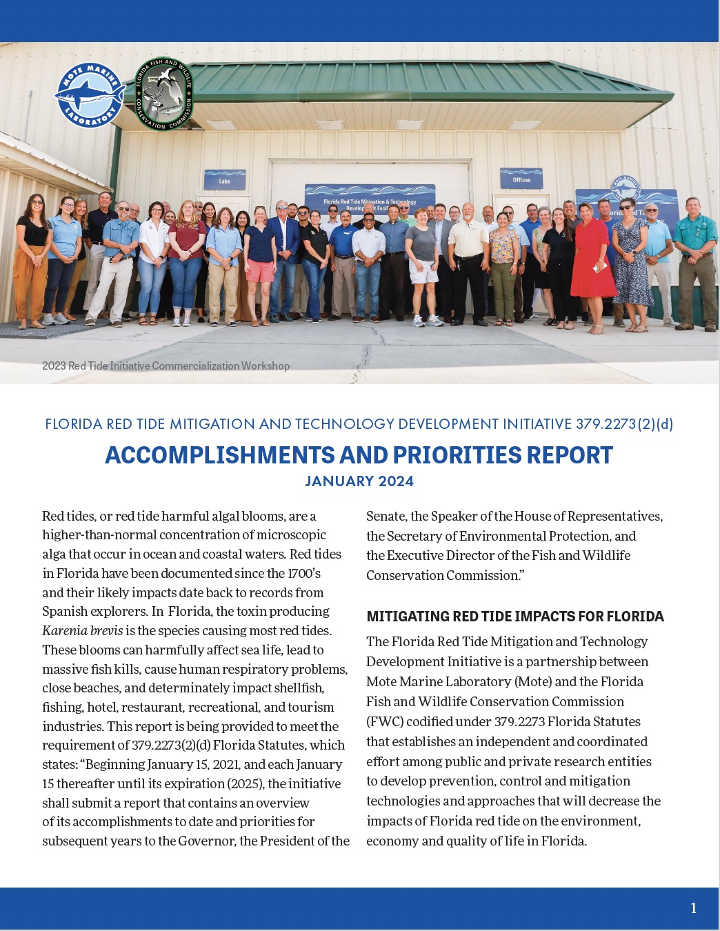 Screenshot of the Red Tide Initiative report 2024